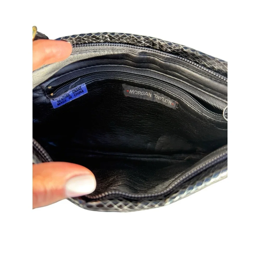 Vintage‎ Morgan Taylor Black Genuine Snakeskin Leather Bag